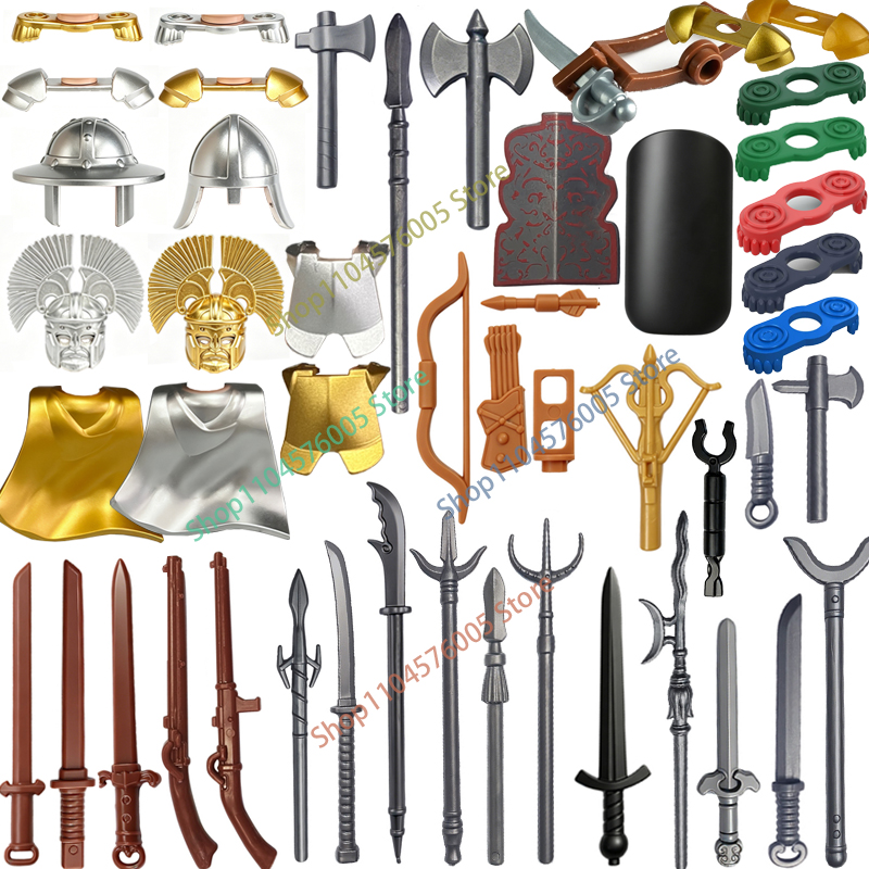 Lego Minifigure Holder - MOC Middeleeuwse Wapens Accessoires Bouwstenen Soldaten
