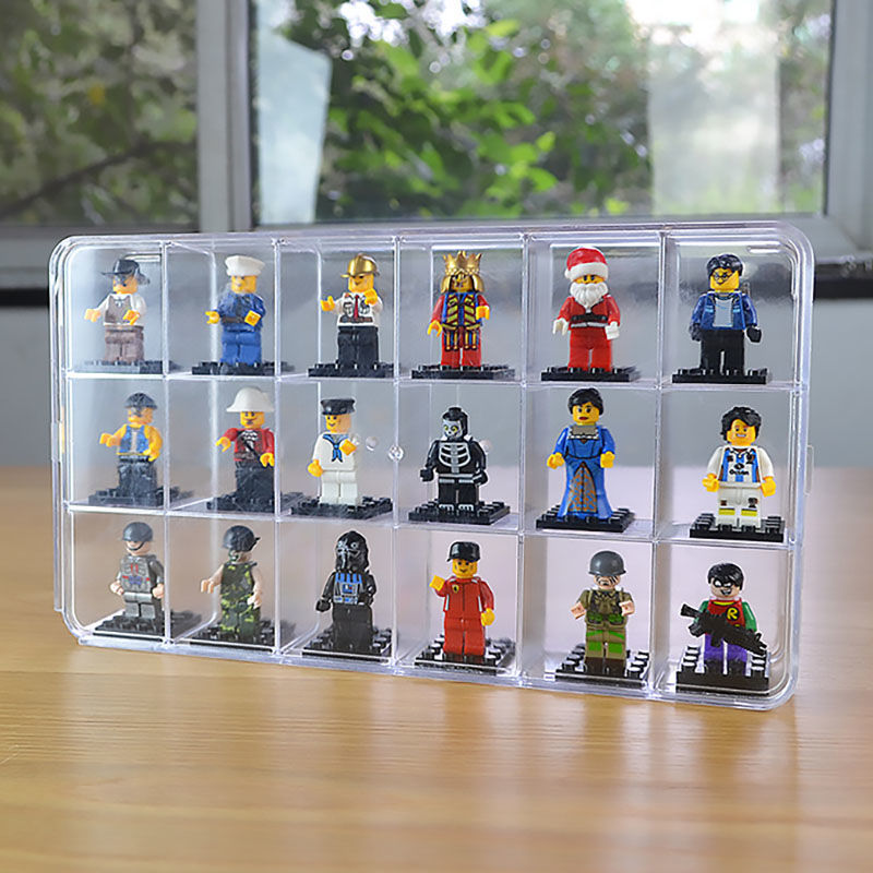 Lego Minifigure Holder - 18-raster acryl displaydoos voor opslag van