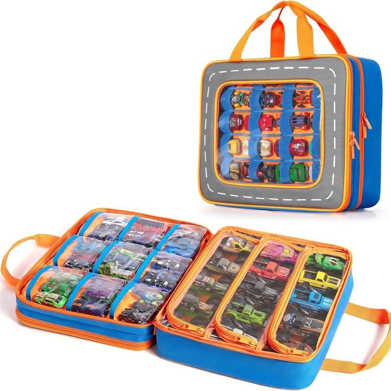 Hot Wheels Car Monster Trucks - MACH- Truck opbergkoffer met 66 vakken