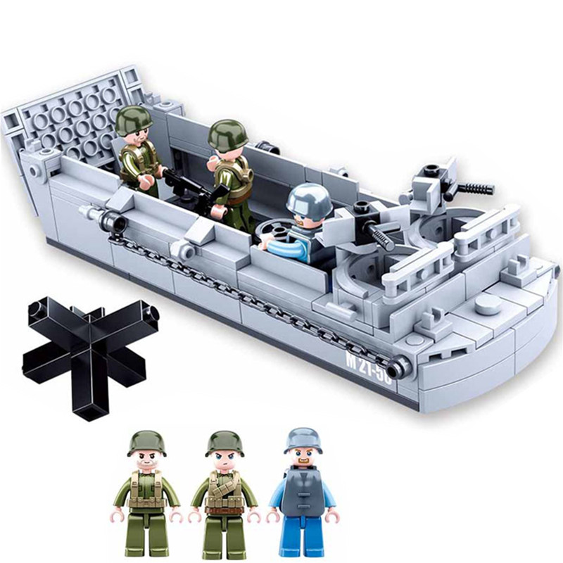 Lego Minifigure Holder - Sluban Ww2 Us Militair Higgins Landingsvaartuig