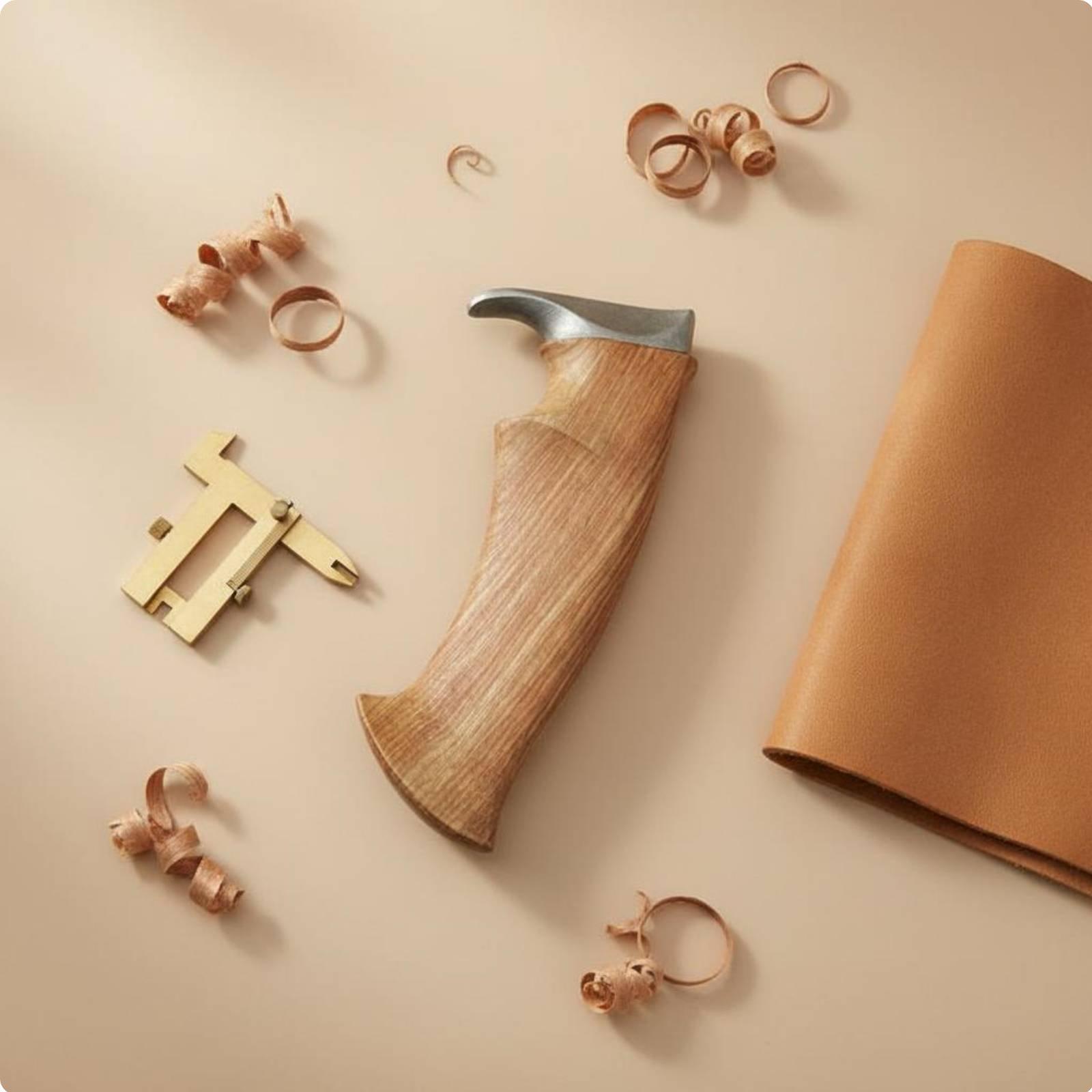 Building Block Mini - Aanpasbaar houten handvat voor doe-het-zelf montage,