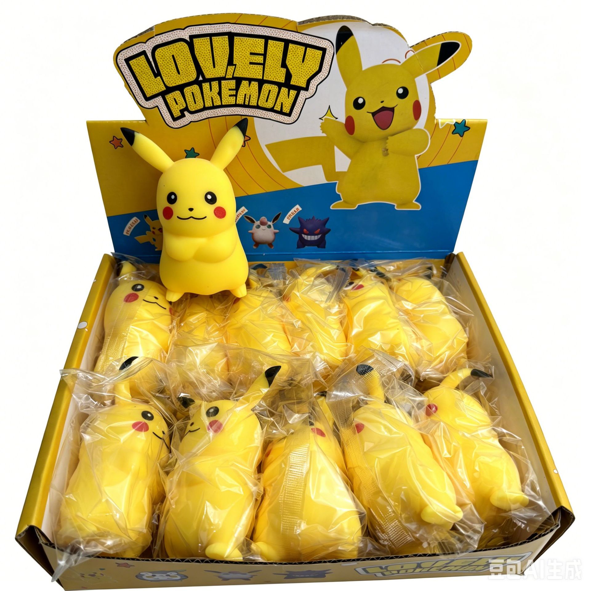Vinyl Figure Blank - 12 stuks/volledige verpakking TPR meelgevulde Pikachu