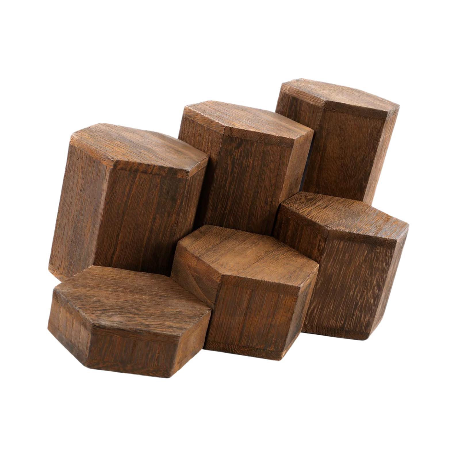 6-delige set houten zeshoekige - Display Risers Set recensie en prijs