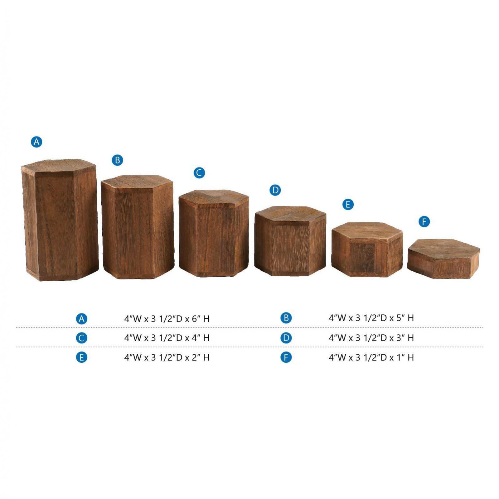 6-delige set houten zeshoekige - Display Risers Set recensie en prijs